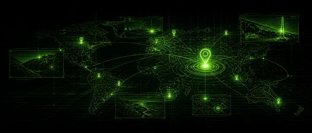 AI geolocation interface for comparing Google Lens and evidence-based location analysis